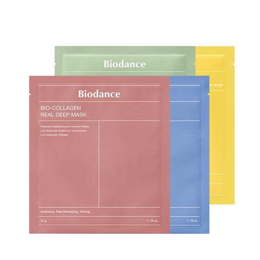 BIODANCE Deep Mask Collection, Collagen/Hydro Cera - nol/ Refreshing Sea Kelp/Radiant Vita Niacinamide, 4 sheets - The AllureK