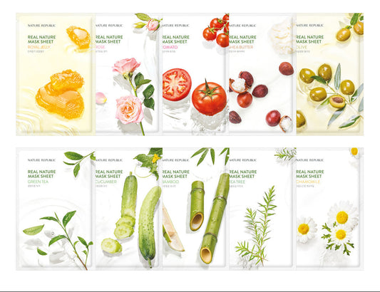 Real Nature Mask Sheet, 10 sheets