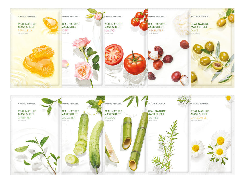 Real Nature Mask Sheet, 10 sheets