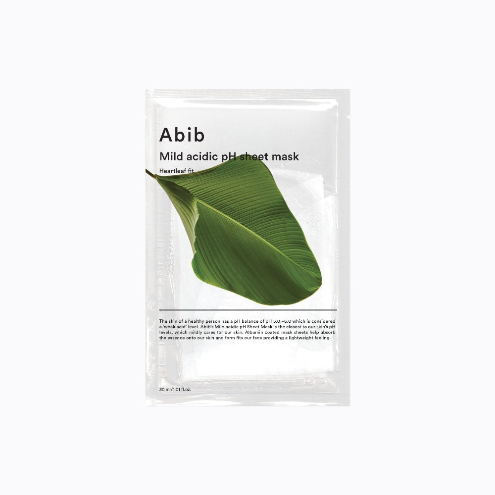 Masque en feuille au pH acide doux Heartleaf Fit, 10 feuilles