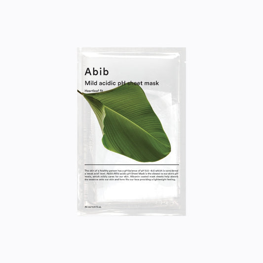Masque en feuille au pH acide doux Heartleaf Fit, 10 feuilles