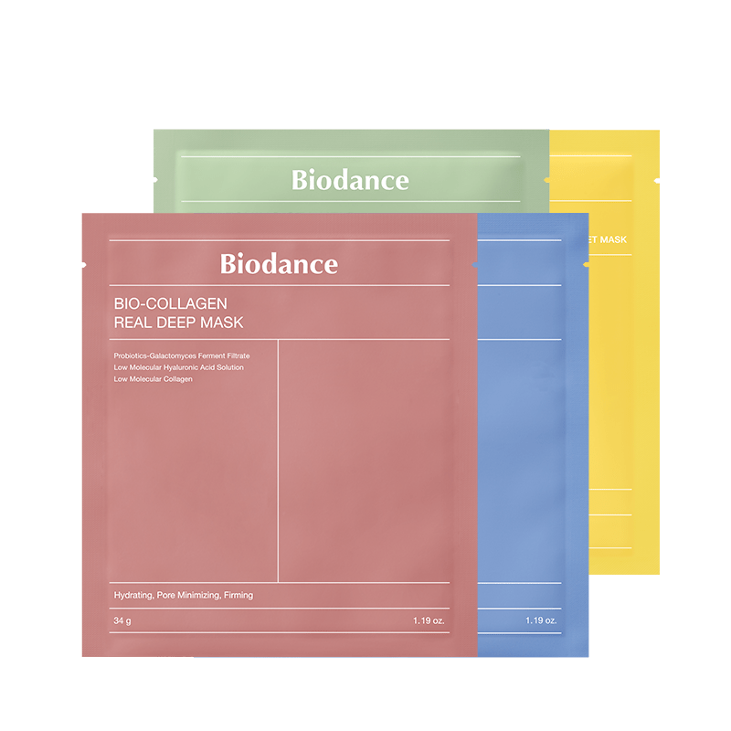 BIODANCE Deep Mask Collection, Collagen/Hydro Cera - nol/ Refreshing Sea Kelp/Radiant Vita Niacinamide, 4 sheets - The AllureK